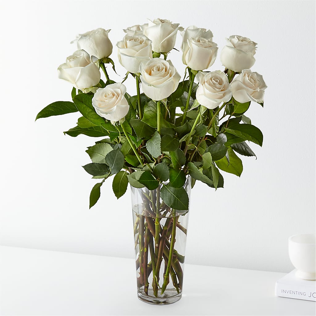 Long Stem White Rose Bouquet – Millennial Florist, Hartsdale NY