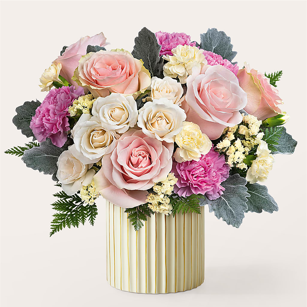 Blissful Moments Bouquet with Ivory Vase – Millennial Florist, Hartsdale NY