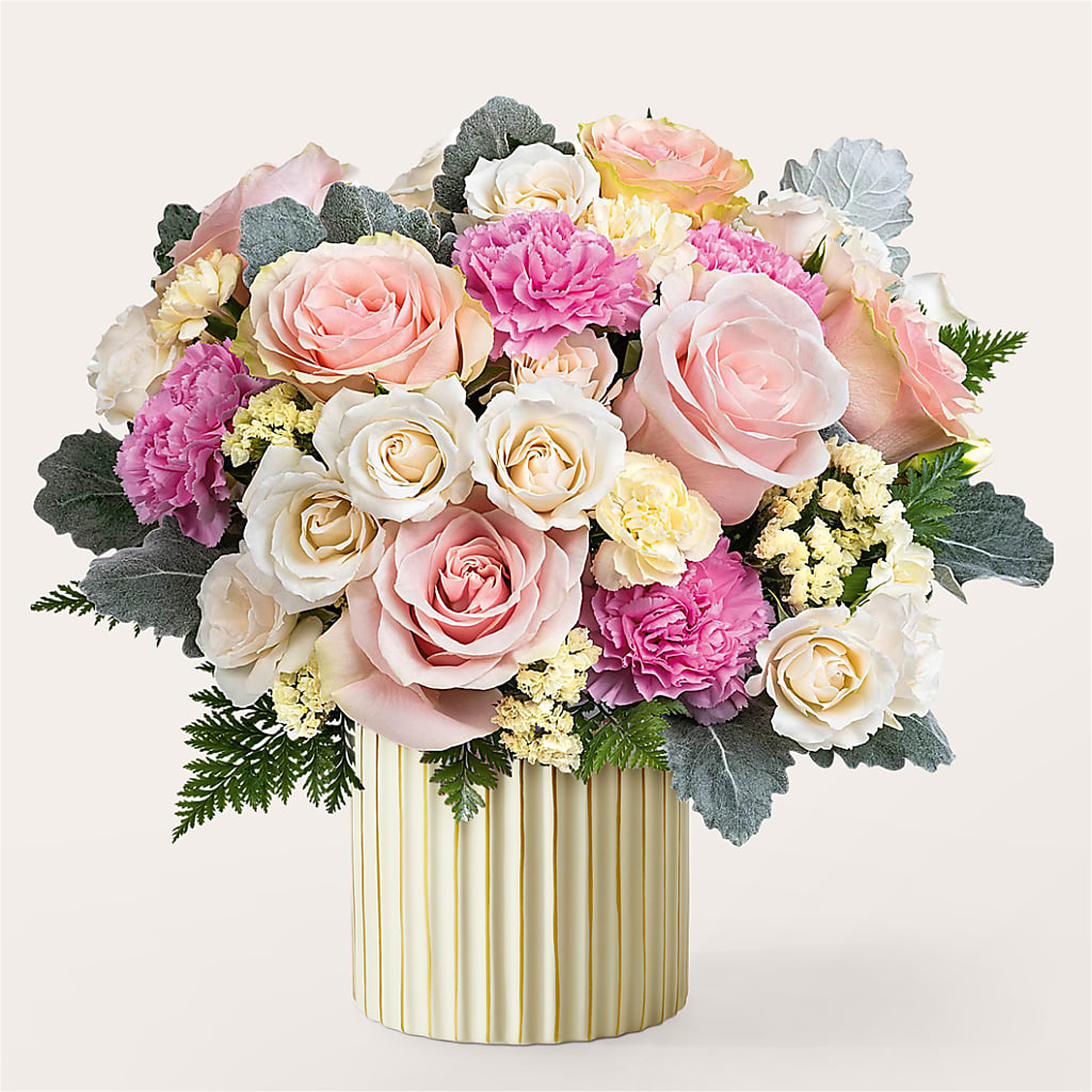 Blissful Moments Bouquet with Ivory Vase – Millennial Florist, Hartsdale NY