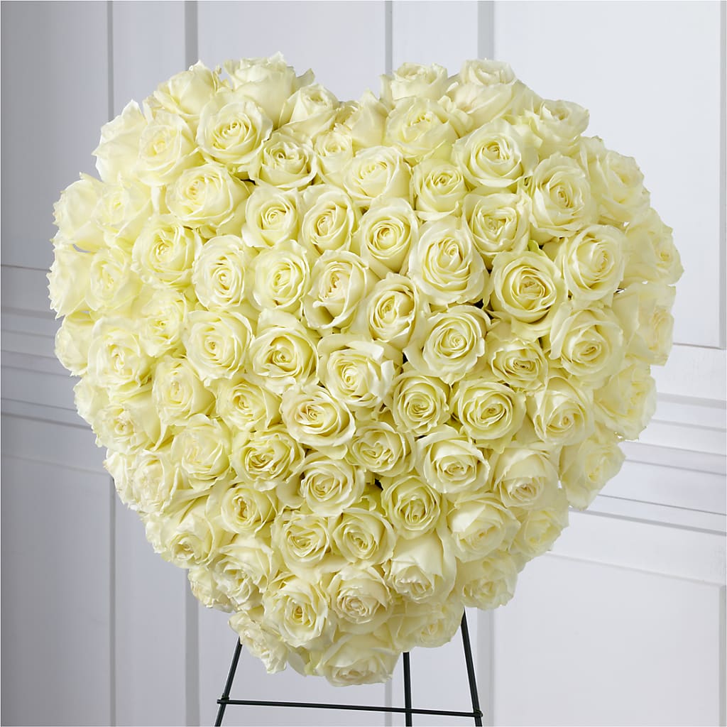 Elegant Remembrance Standing Heart – Millennial Florist, Hartsdale NY