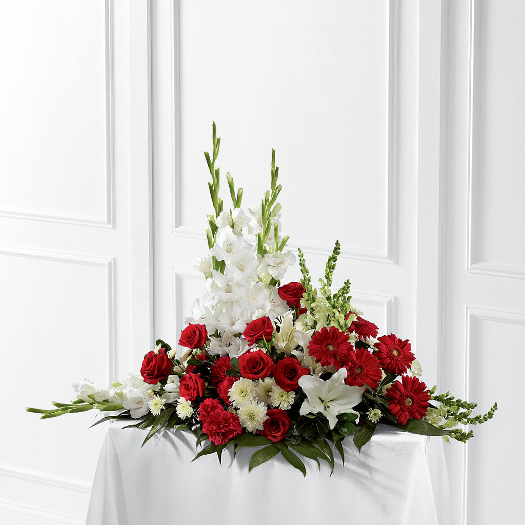 Crimson & White Arrangement – Millennial Florist, Hartsdale NY