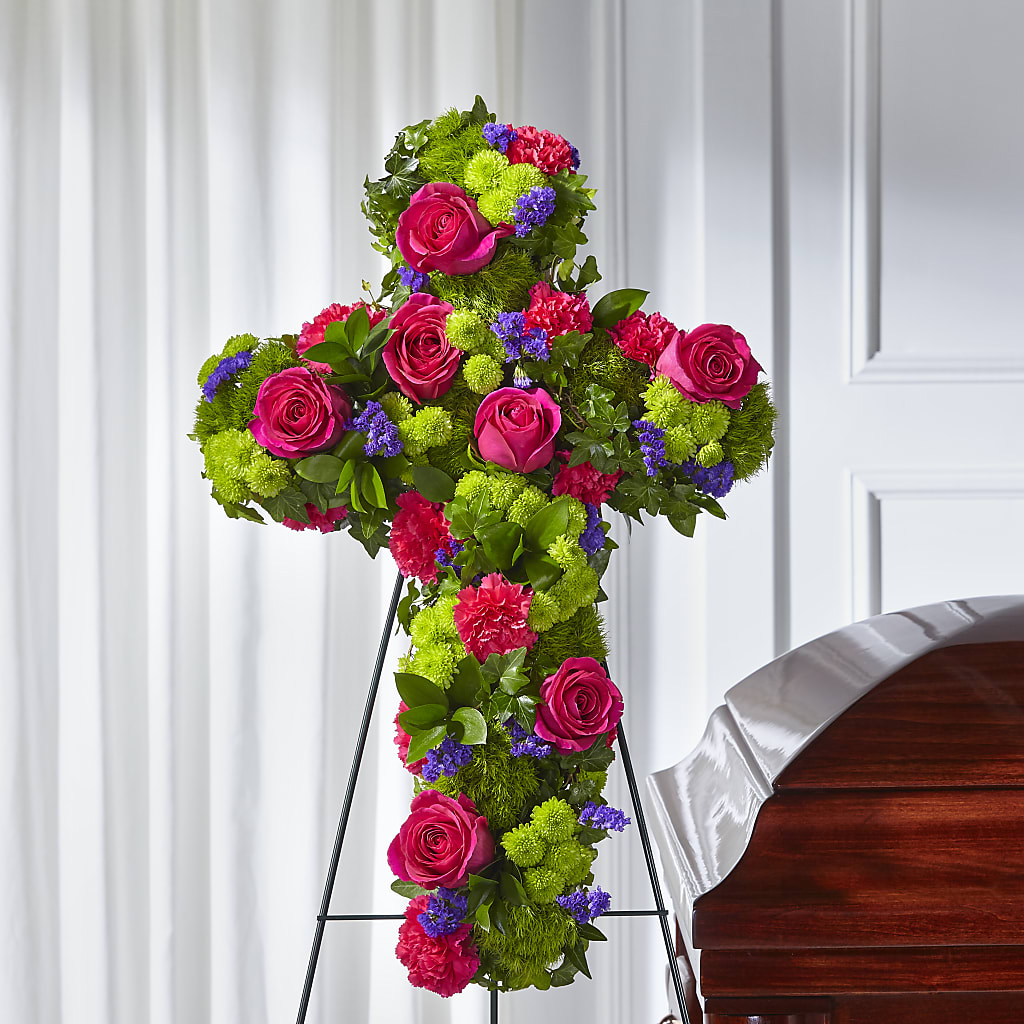 Tribute Rose Floral Cross – Millennial Florist, Hartsdale NY