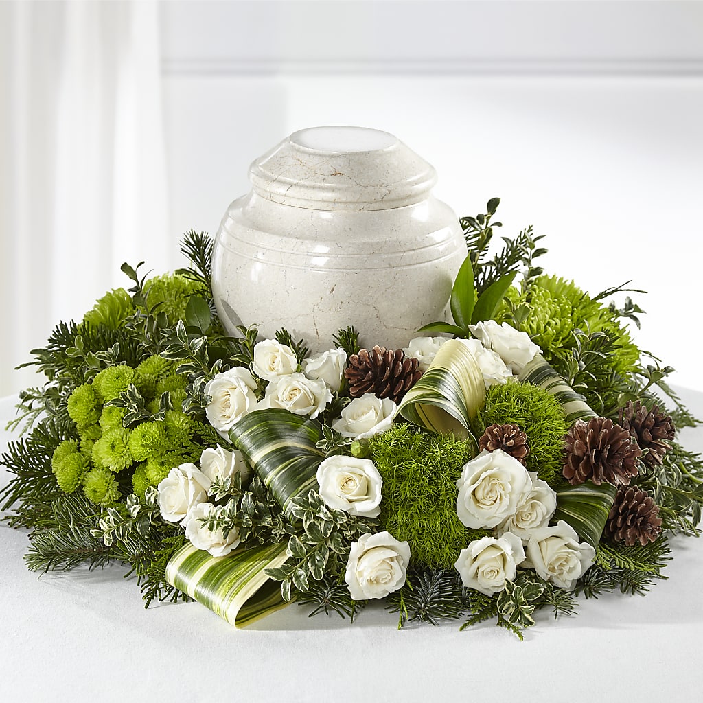 Precious Evergreen Cremation Adornment – Millennial Florist, Hartsdale NY