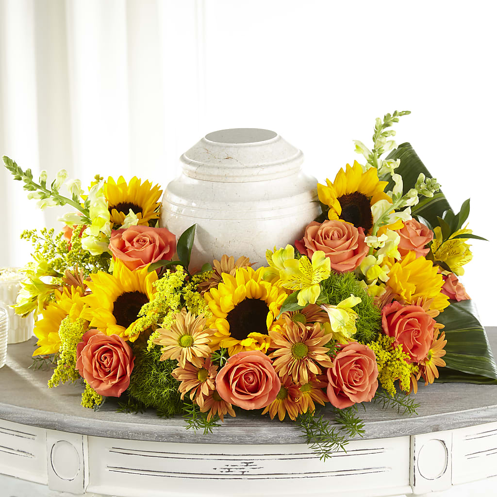 Faithful Sunflower Cremation Adornment – Millennial Florist, Hartsdale NY