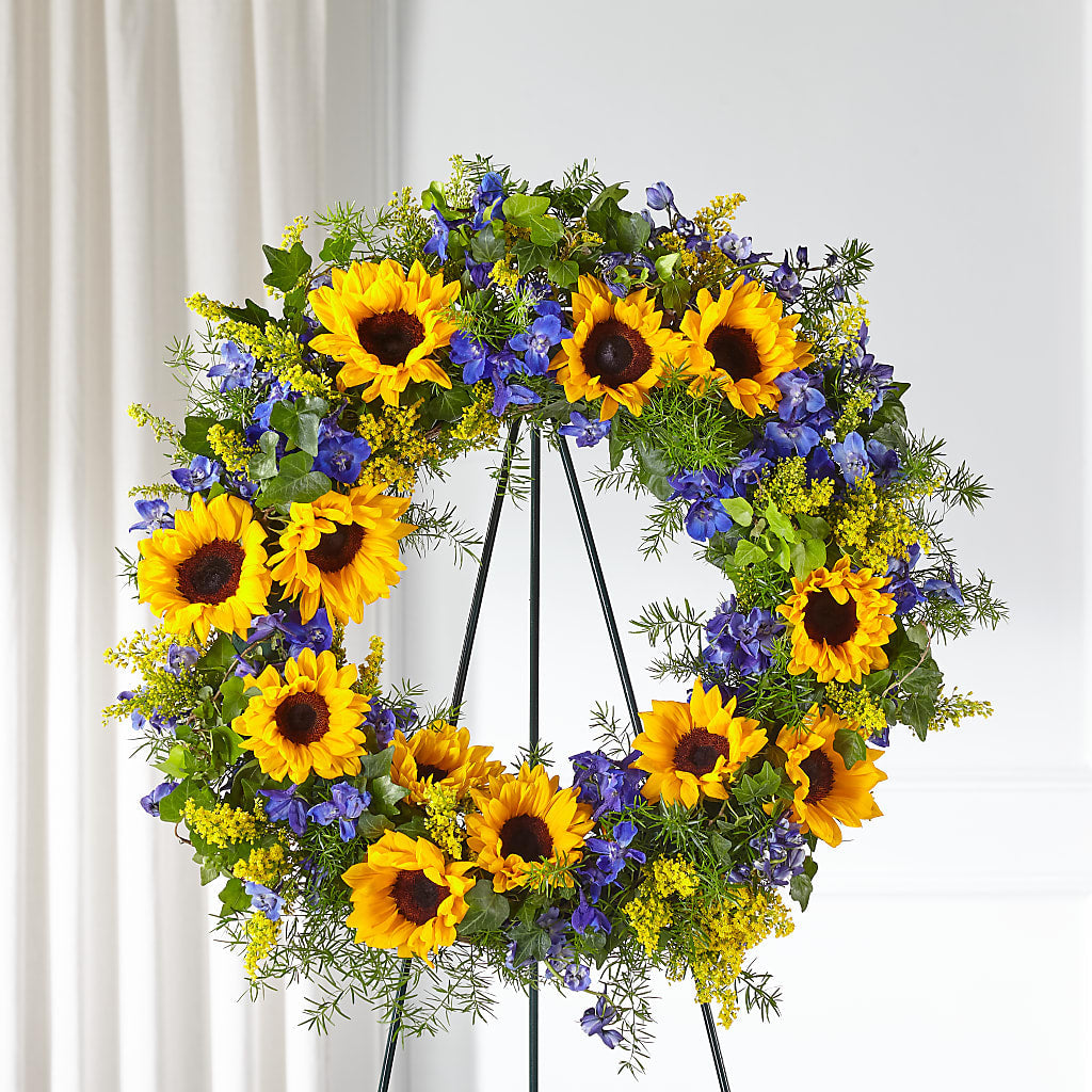 Bright Rays Wreath – Millennial Florist, Hartsdale NY