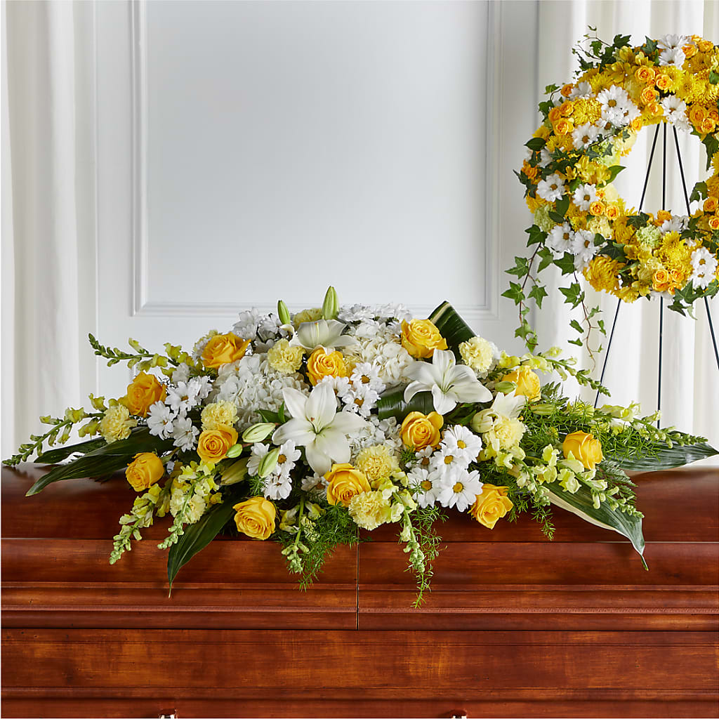 Golden Harmony Casket Spray – Millennial Florist, Hartsdale NY