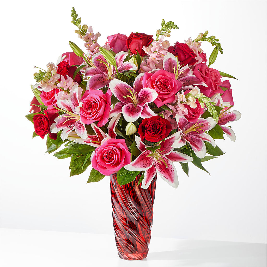 Always You Bouquet with Luxe Swirl Vase – Millennial Florist, Hartsdale NY