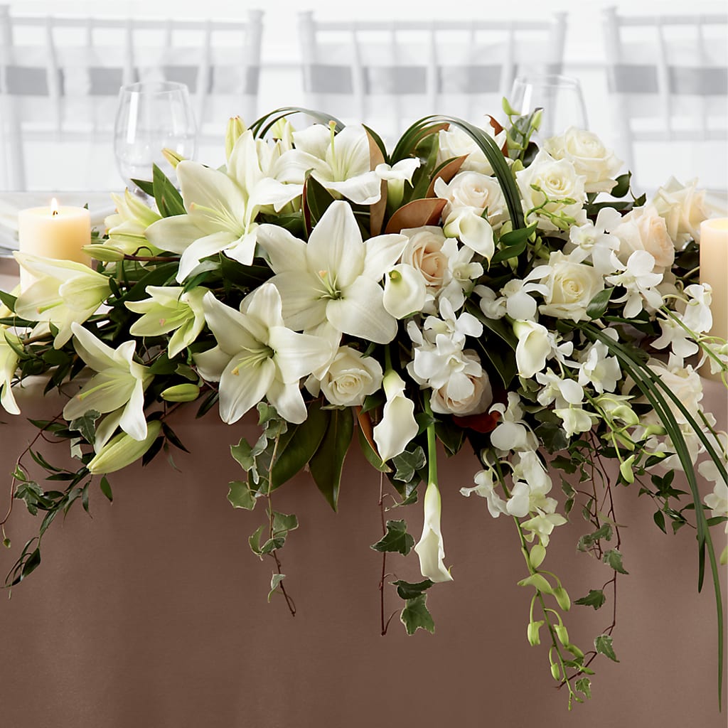 White Linen Arrangement – Millennial Florist, Hartsdale NY