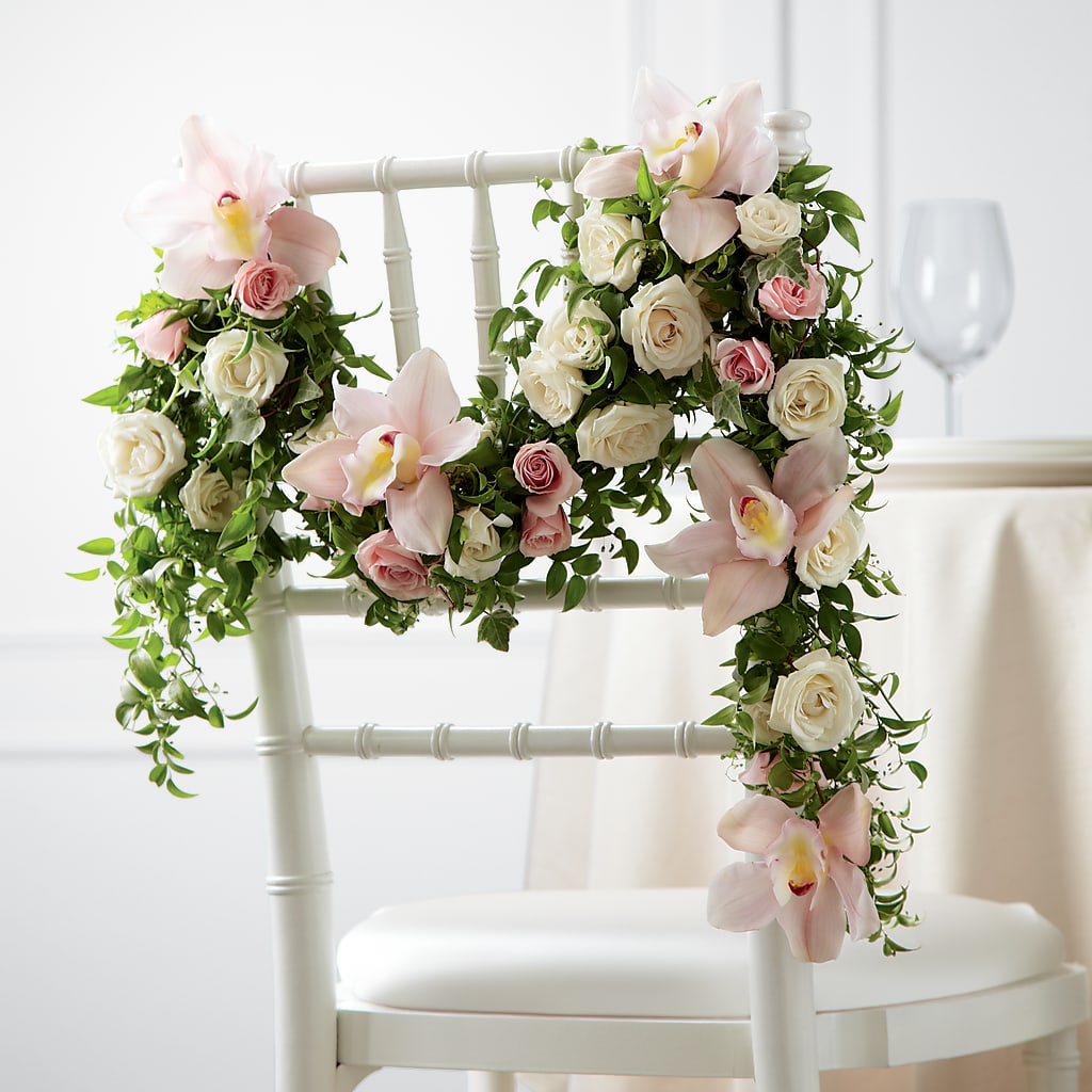 Orchid Rose Chair Décor – Millennial Florist, Hartsdale NY