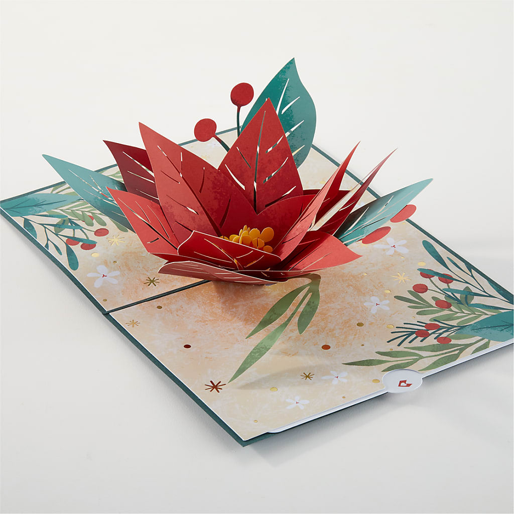 Happiest Holidays Poinsettia and Lovepop Card –  Millennial Florist, Hartsdale NY