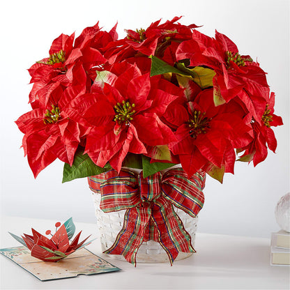 Happiest Holidays Poinsettia and Lovepop Card –  Millennial Florist, Hartsdale NY
