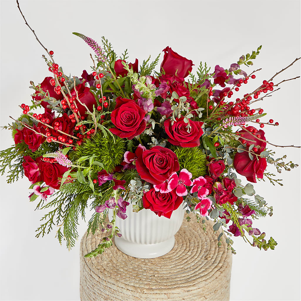 Big Red Bow Bouquet –  Millennial Florist, Hartsdale NY