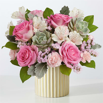 Dusty Rose Bouquet with Ivory Vase –  Millennial Florist, Hartsdale NY