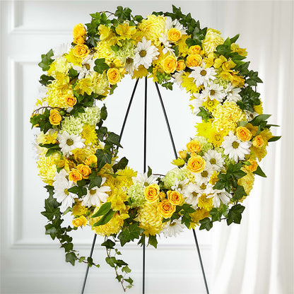 Golden Remembrance Wreath –  Millennial Florist, Hartsdale NY