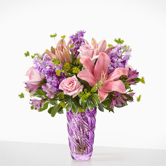 Precious Petals Bouquet with Luxe Swirl Vase –  Millennial Florist, Hartsdale NY