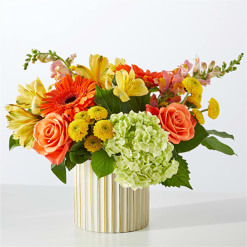 Autumn Sunshine Bouquet with Ivory Vase –  Millennial Florist, Hartsdale NY