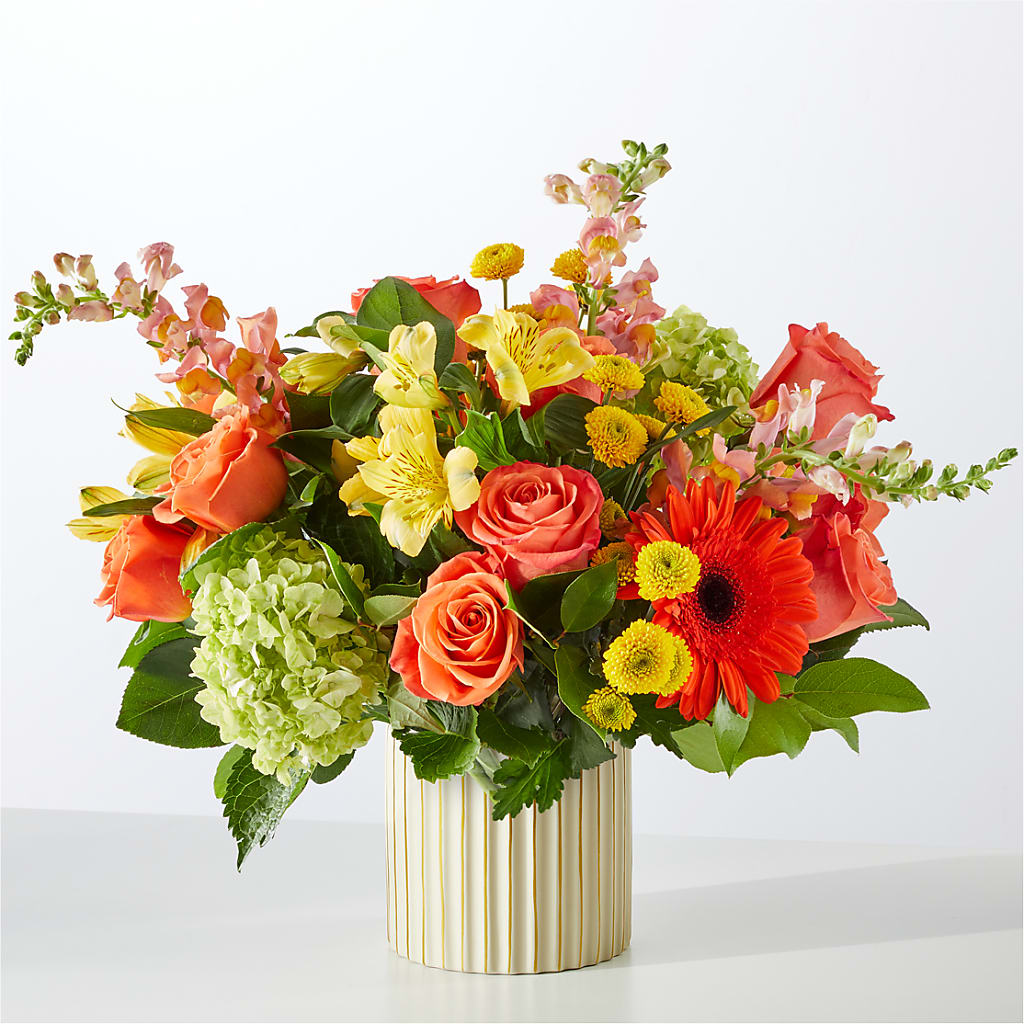 Autumn Sunshine Bouquet with Ivory Vase –  Millennial Florist, Hartsdale NY