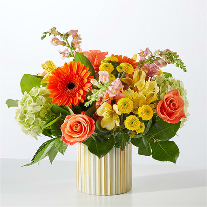 Autumn Sunshine Bouquet with Ivory Vase –  Millennial Florist, Hartsdale NY
